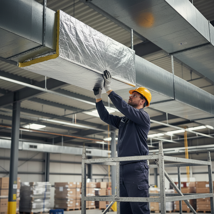 Premium High-Performance Glass Fibre Ductwrap with Aluminium Foil Facing for Superior Thermal Insulation