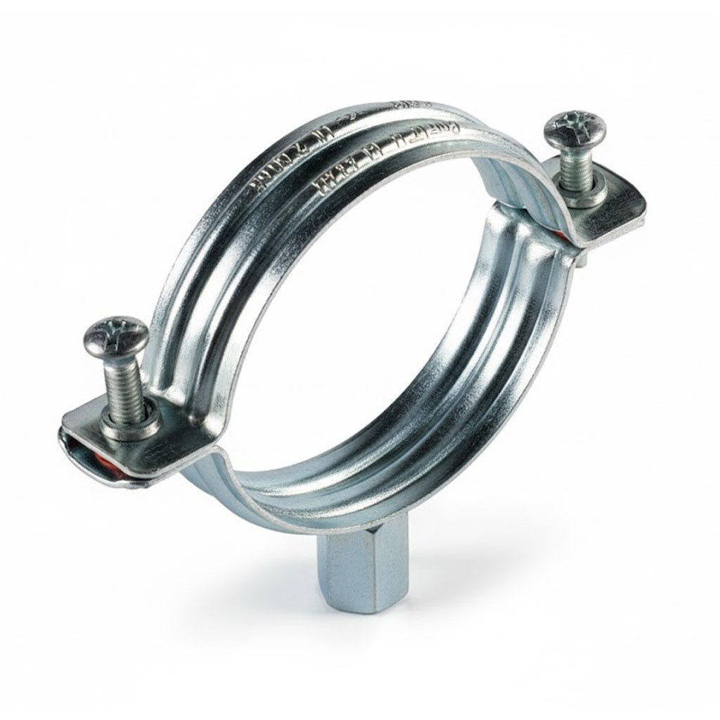 Premium Heavy Duty Unlined Pipe Fixing Clip with Dual Boss Design for M8/M10 Threaded Rods and Corrosion-Resistant Finish