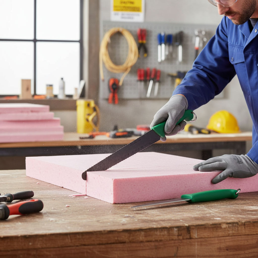 Professional Heavy Duty Insulation Knife Set - 10" & 6" Cutting Tools for Fibreglass, Foam Board, and Mineral Wool