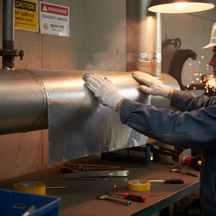 Premium Heat-Resistant Aluminised Glass Cloth - Durable E-Glass Fabric for Insulation Jackets and High-Temperature Applications