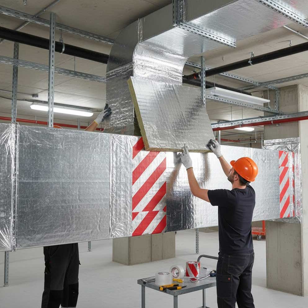 Premium High-Performance Semi-Rigid Mineral Wool Insulation Slab for Thermal and Fire Protection of Rectangular Ductwork