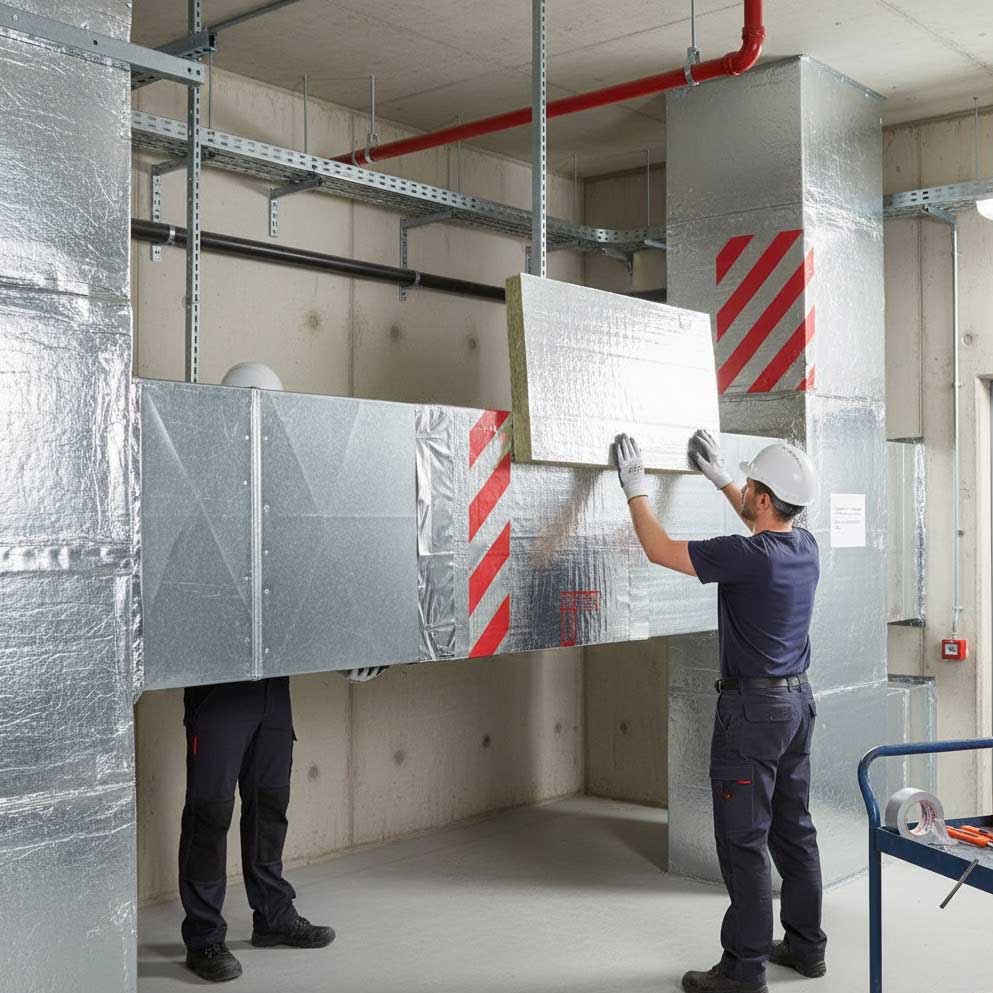 Premium Heavy Duty Mineral Wool Ductwrap Insulation - Non-Combustible, Flexible, and Fire-Resistant for HVAC Systems