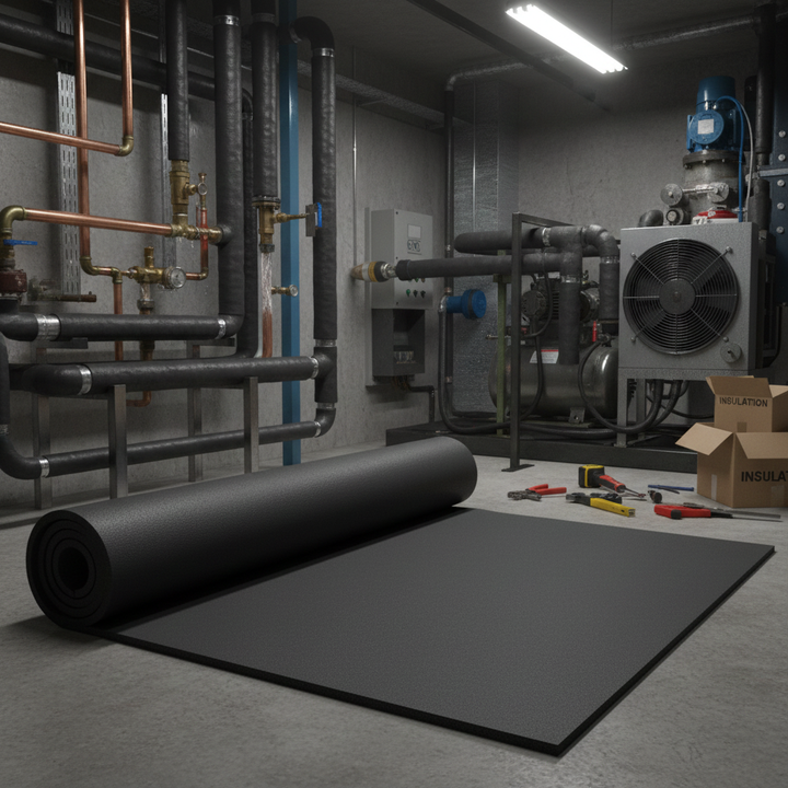 Premium Flexible Insulation Roll Sheet for HVAC, Plumbing & Industrial Applications with Class O Fire Rating and Moisture Barrier