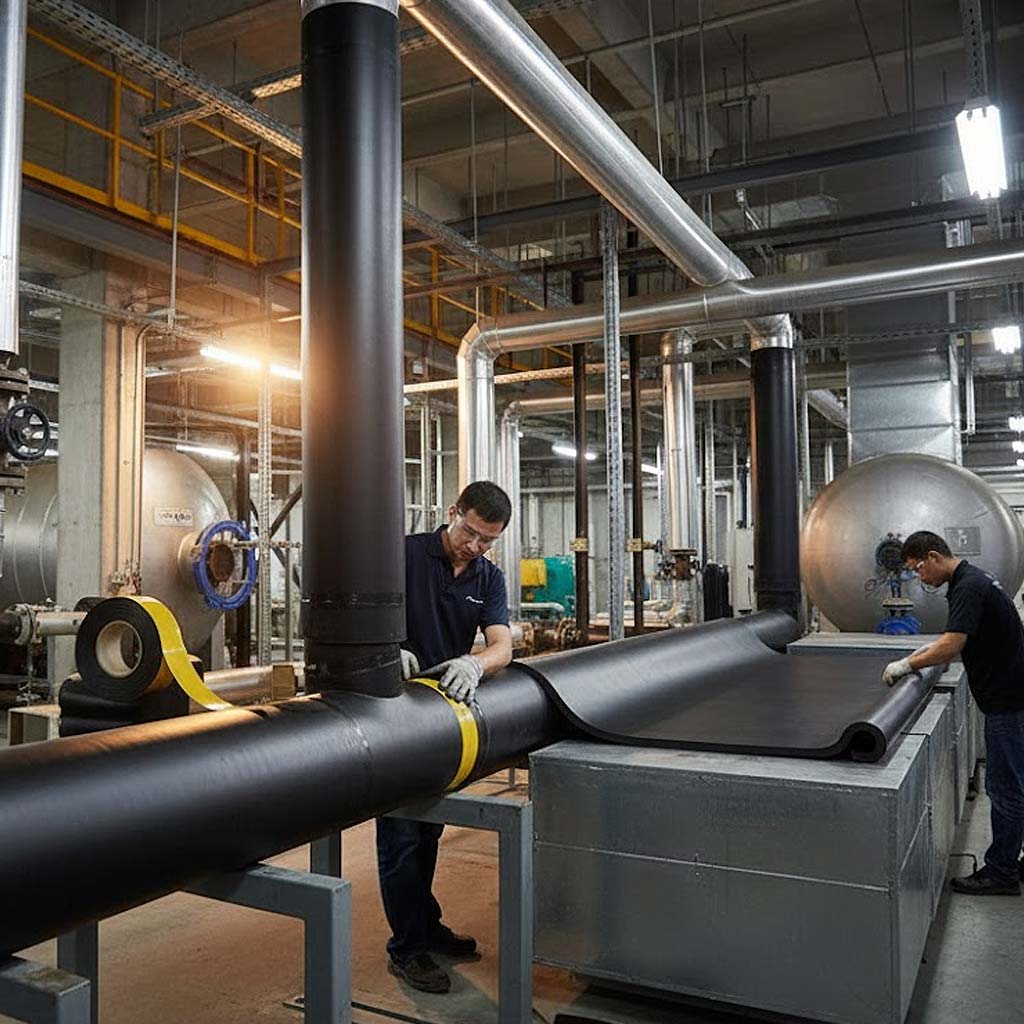 Premium Nitrile Insulation Adhesive Tape - Strong Vapour Barrier, Flexible, Self-Adhesive, Flame-Retardant for Thermal Control