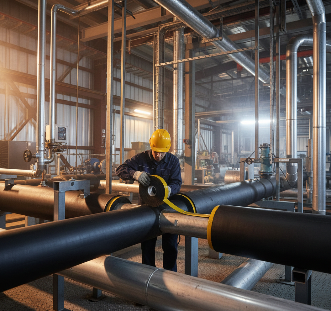 Premium Nitrile Insulation Adhesive Tape - Strong Vapour Barrier, Flexible, Self-Adhesive, Flame-Retardant for Thermal Control