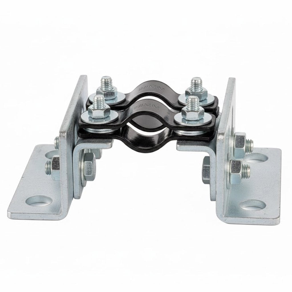Premium Adjustable Pipe Anchor Bracket with Durable Black Coating for Secure Pipe Installations
