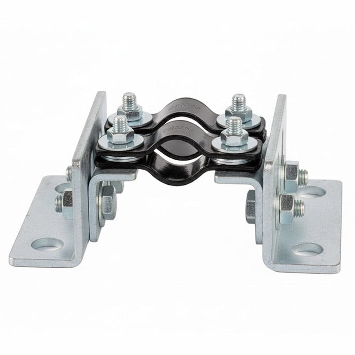 Premium Adjustable Pipe Anchor Bracket with Durable Black Coating for Secure Pipe Installations