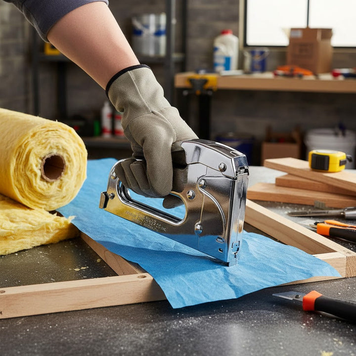 Professional Heavy Duty Staple Gun with Easy Squeeze Mechanism, Durable Chrome Finish and All-Steel Construction for Versatile Applications