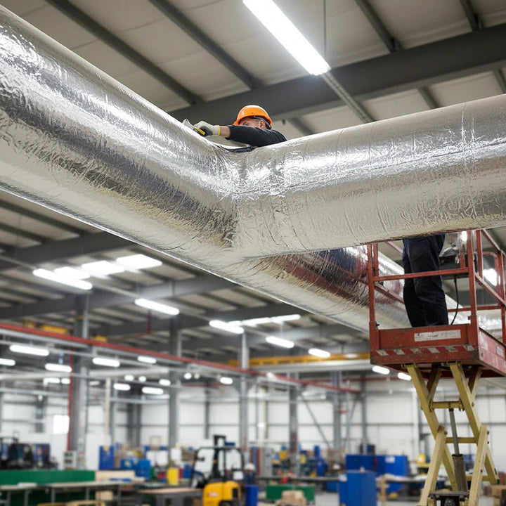 High-Performance Non-Combustible Stone Wool Insulation Mat for HVAC Systems with Reinforced Foil Backing and Class O Fire Rating