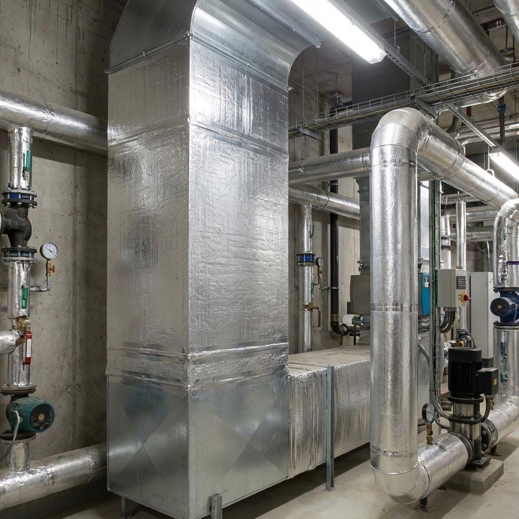 Premium High-Performance Duct Insulation for HVAC with Aluminium Foil, Flexible and Moisture Resistant for Enhanced Energy Efficiency