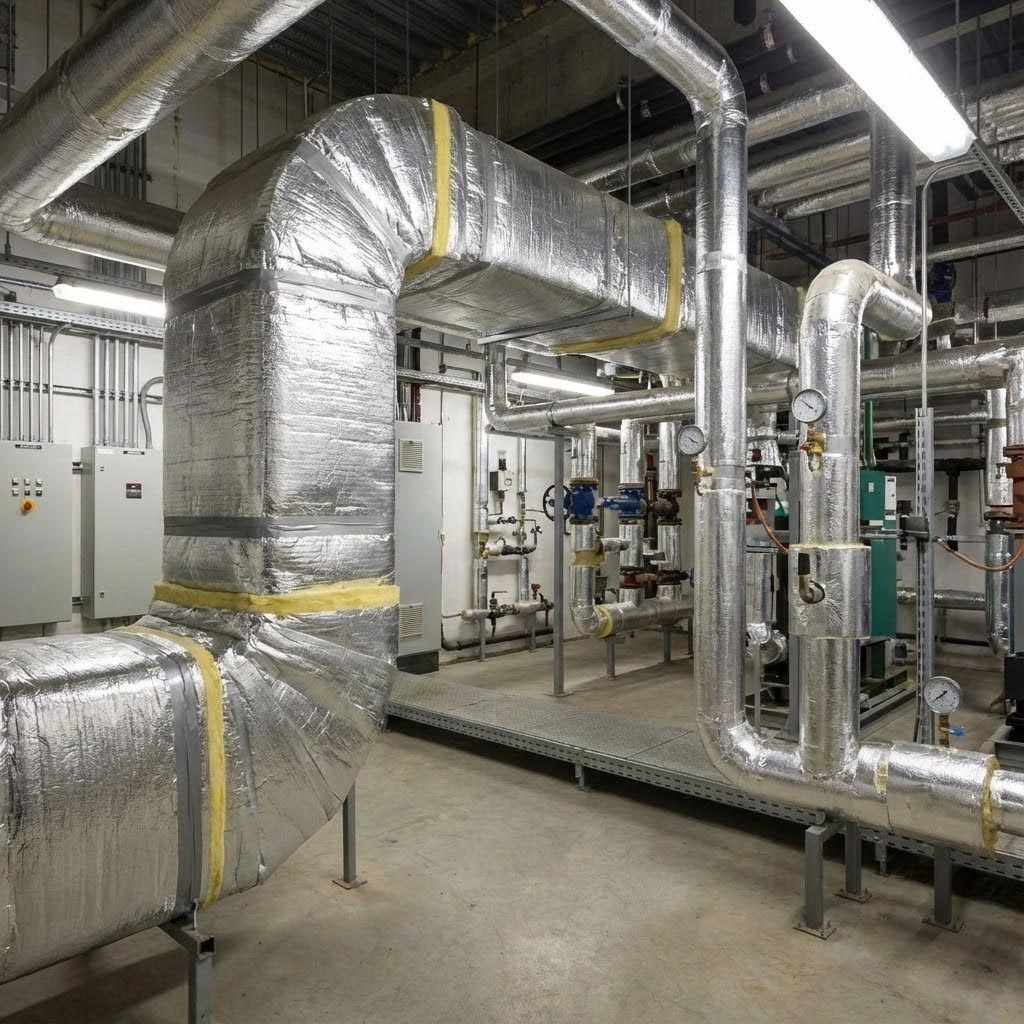 Premium High-Performance Duct Insulation for HVAC with Aluminium Foil, Flexible and Moisture Resistant for Enhanced Energy Efficiency