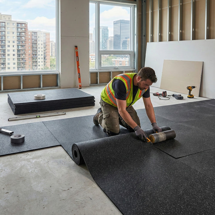 Premium Acoustic Rubber Underlay 20mm Thick - Environmentally Friendly Noise Reduction Solution for Homes and Commercial Spaces
