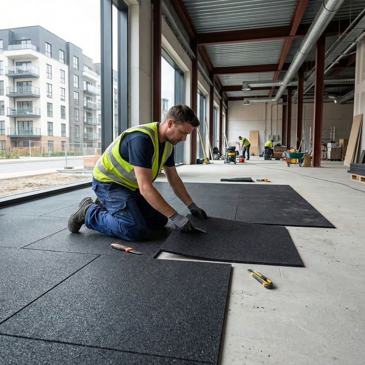 Premium Acoustic Rubber Underlay 20mm Thick - Environmentally Friendly Noise Reduction Solution for Homes and Commercial Spaces