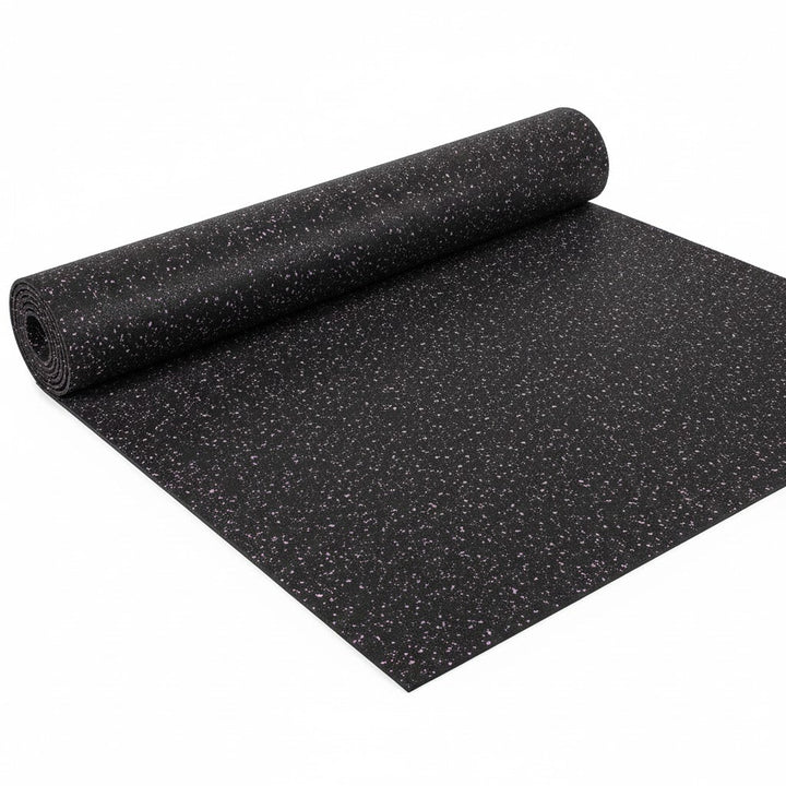 Premium 8mm Heavy Duty Rubber Gym Flooring with Black-Purple Fleck Design for Durability and Safety – Full Roll Coverage