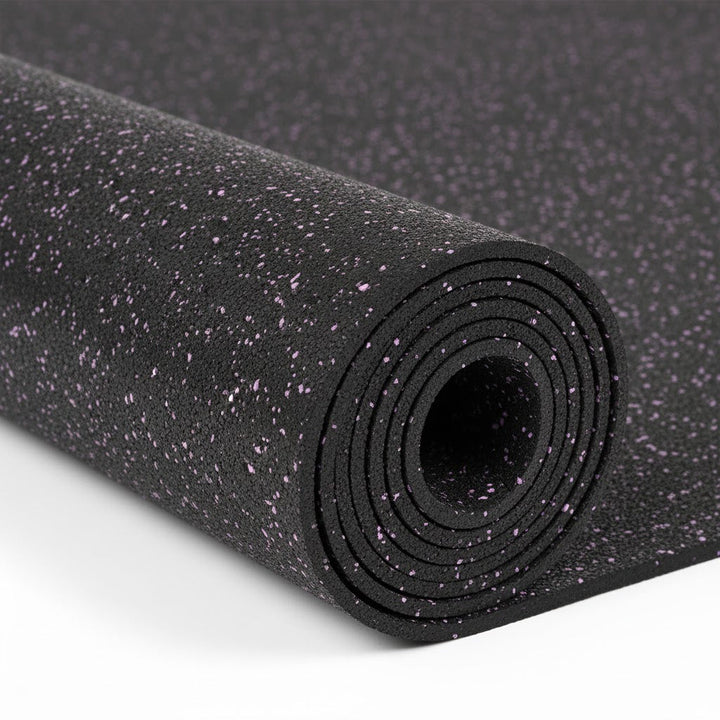 Premium 8mm Heavy Duty Rubber Gym Flooring with Black-Purple Fleck Design for Durability and Safety – Full Roll Coverage