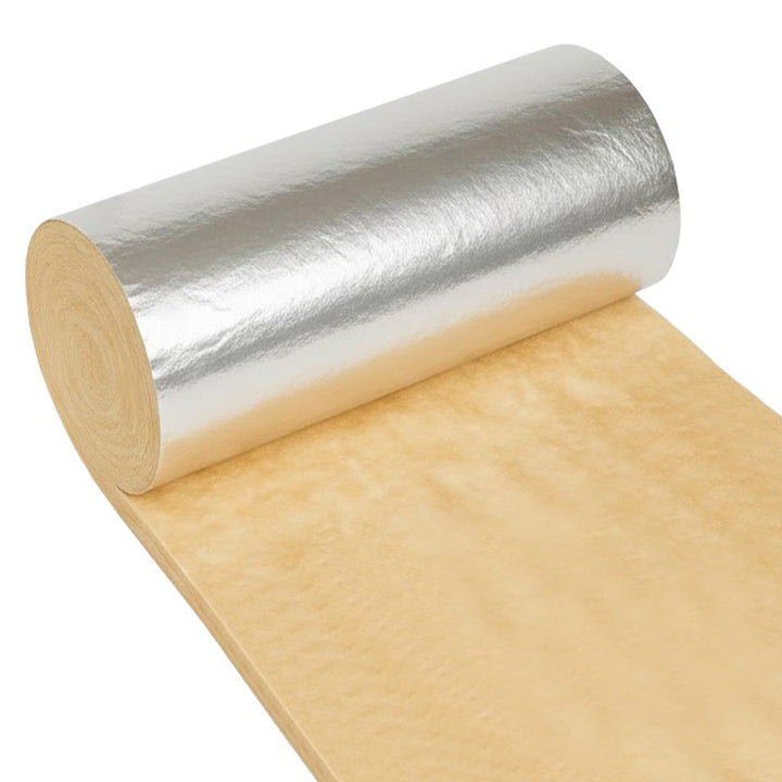Premium Flexible Glass Mineral Wool Roll for Thermal Insulation of Circular Metal Ductwork with Vapour Barrier and High Thermal Performance