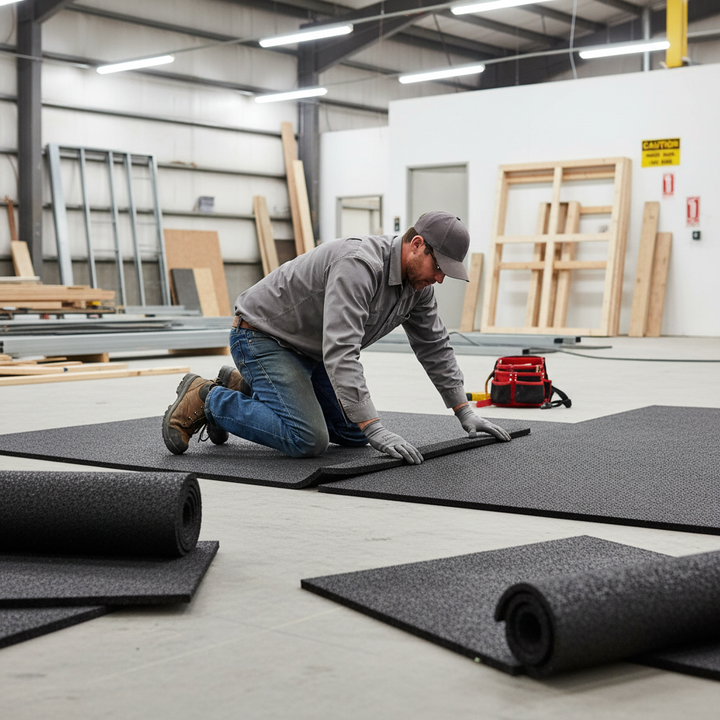 Premium Acoustic Rubber Underlay 20mm Thick - Environmentally Friendly Noise Reduction Solution for Homes and Commercial Spaces