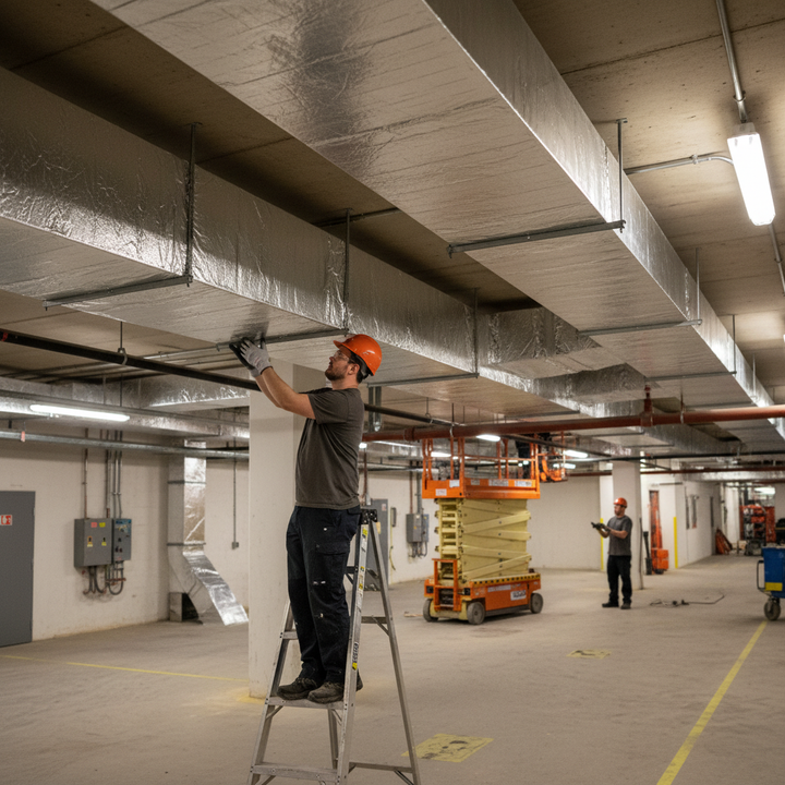 Premium High-Performance Semi-Rigid Mineral Wool Insulation Slab for Thermal and Fire Protection of Rectangular Ductwork