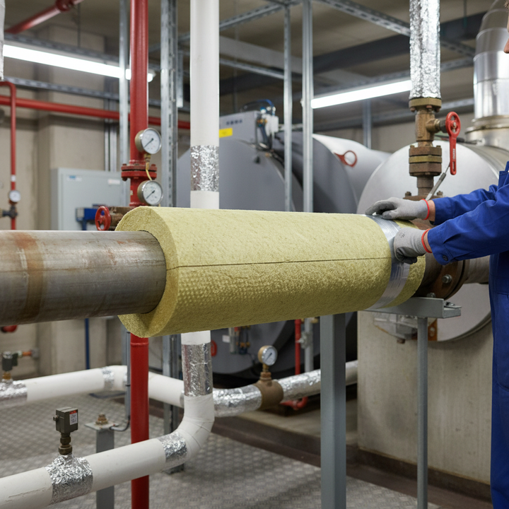 Premium Fire-Resistant Water-Repellent Pipe Insulation - High-Quality Stone Wool - Outer Diameter 15 to 76mm