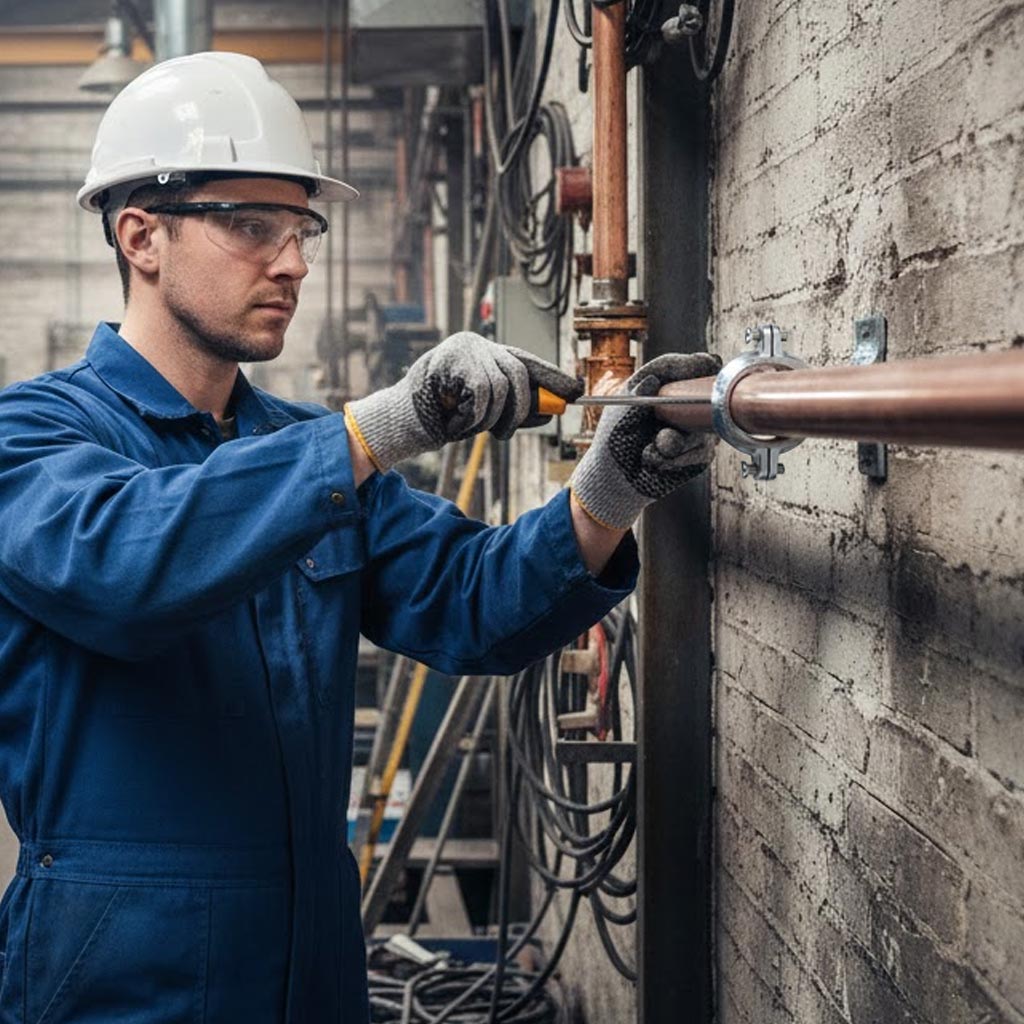 Premium Chrome Munsen Ring Pipe Supports for Copper Pipework - Durable and Strong Design for Secure Installation