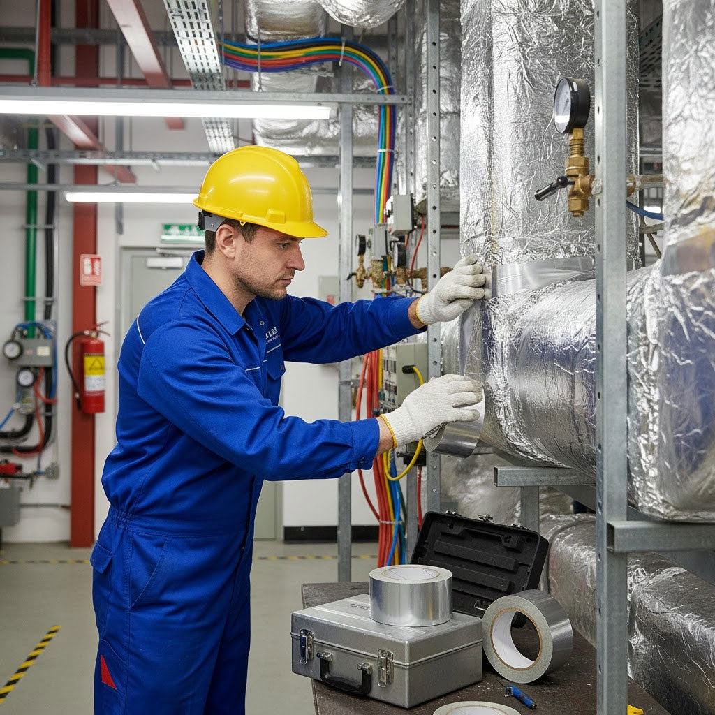 Premium Self-Adhesive Cold Weather Foil Tape for HVAC Applications with High-Tack Adhesion and Versatile Width Options