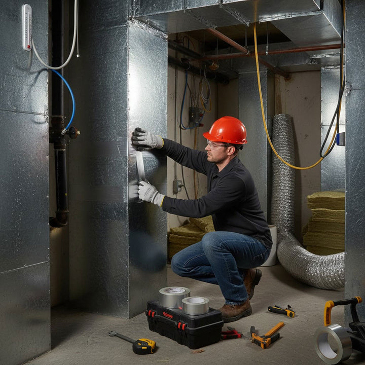 Premium Self-Adhesive Cold Weather Foil Tape for HVAC Applications with High-Tack Adhesion and Versatile Width Options