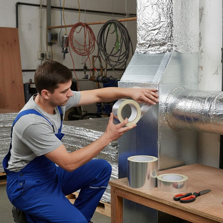 Premium 30 Micron Aluminium Foil Tape for Insulation and Sealing Applications - High-Tack Adhesive with Vapour-Tight Seal