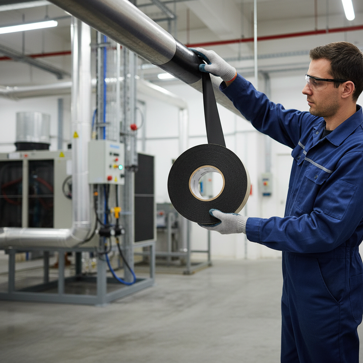 Premium Nitrile Insulation Adhesive Tape - Strong Vapour Barrier, Flexible, Self-Adhesive, Flame-Retardant for Thermal Control