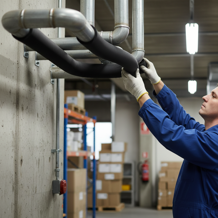 Premium Self-Sealing Heating Pipe Insulation with Class O Fire Rating and Built-in Vapour Barrier for HVAC and Plumbing Systems